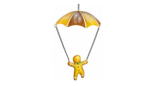 Giles Gingerbread Boy Parachuting